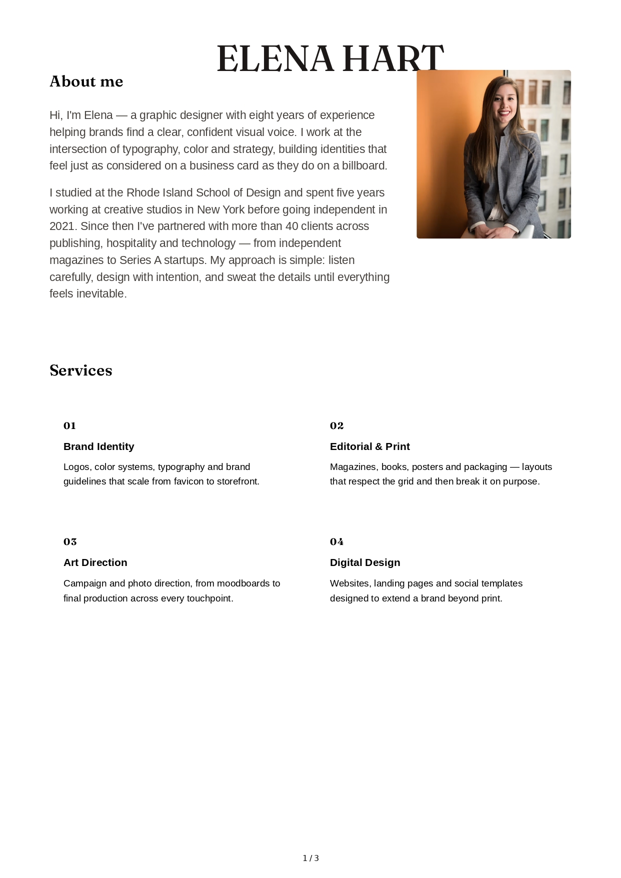 About Me for Graphic Designer - Free AI About Me Generator, 50+ Real About Me Examples