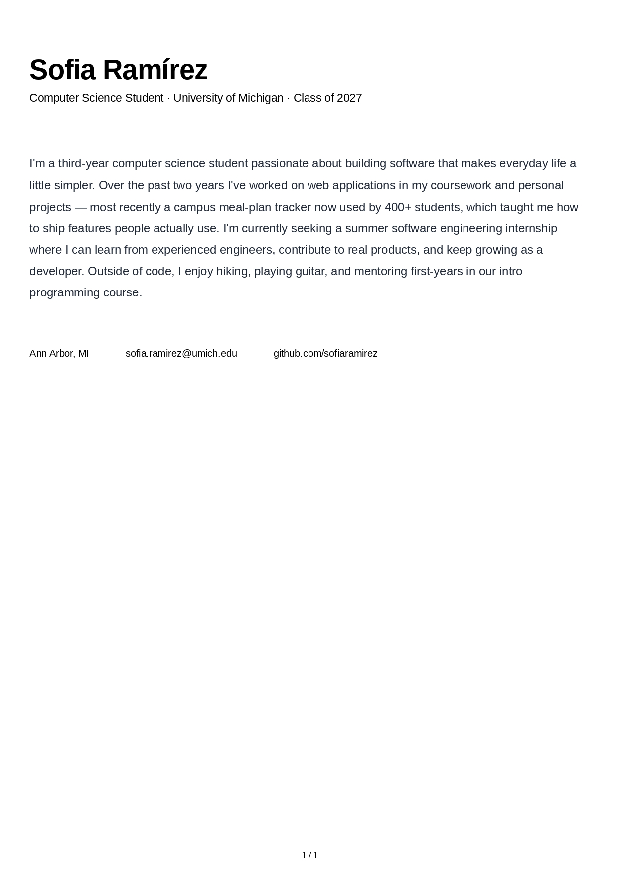 About Me for Intern - Free AI About Me Generator, 50+ Real About Me Examples