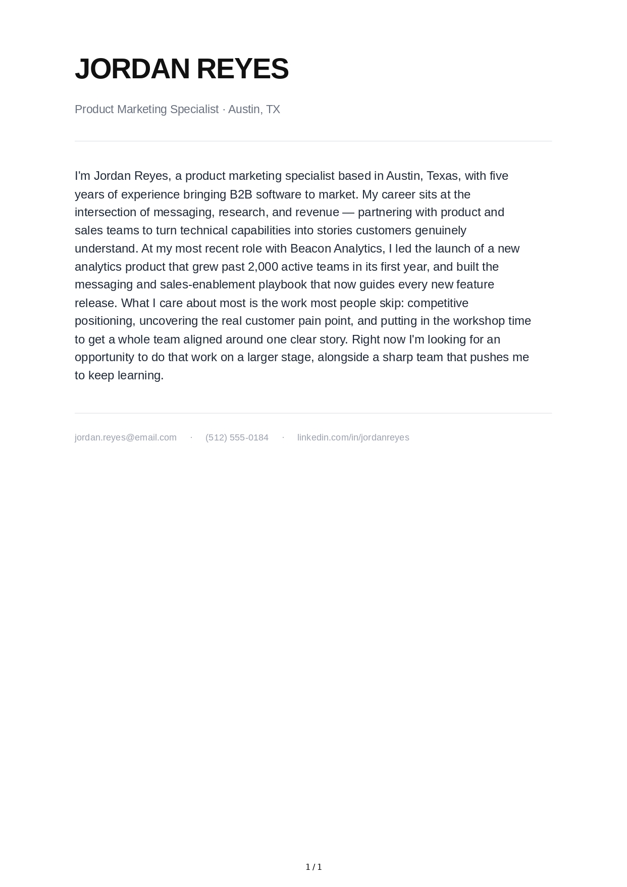 About Me for Job Seeker - Free AI About Me Generator, 50+ Real About Me Examples