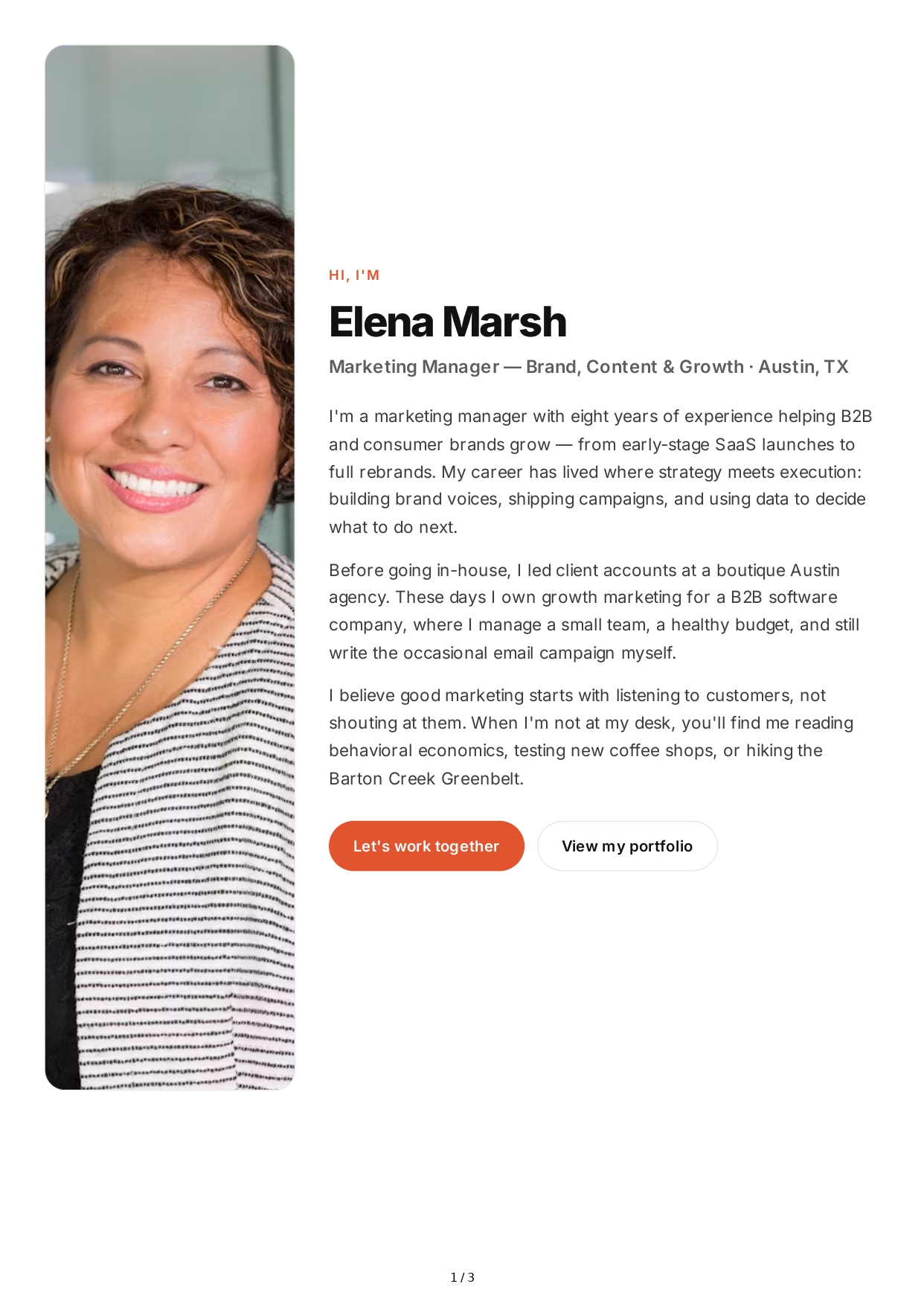 About Me for Marketing Professional - Free AI About Me Generator, 50+ Real About Me Examples