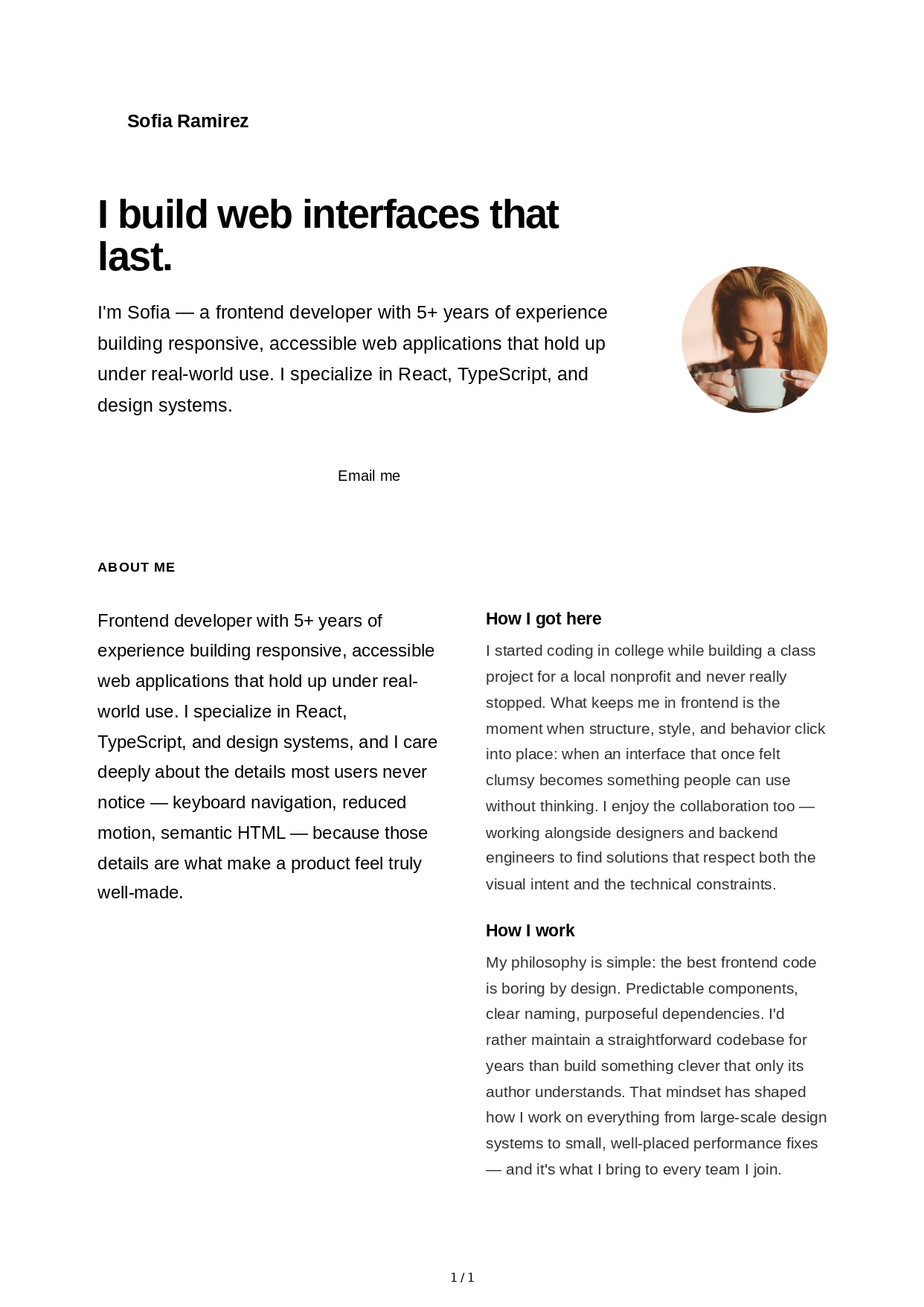 About Me for Personal Website - Free AI About Me Generator, 50+ Real About Me Examples