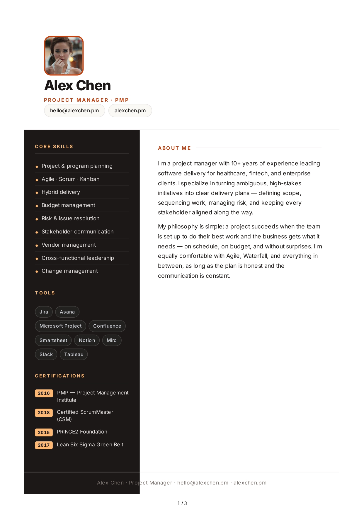 About Me for Project Manager - Free AI About Me Generator, 50+ Real About Me Examples