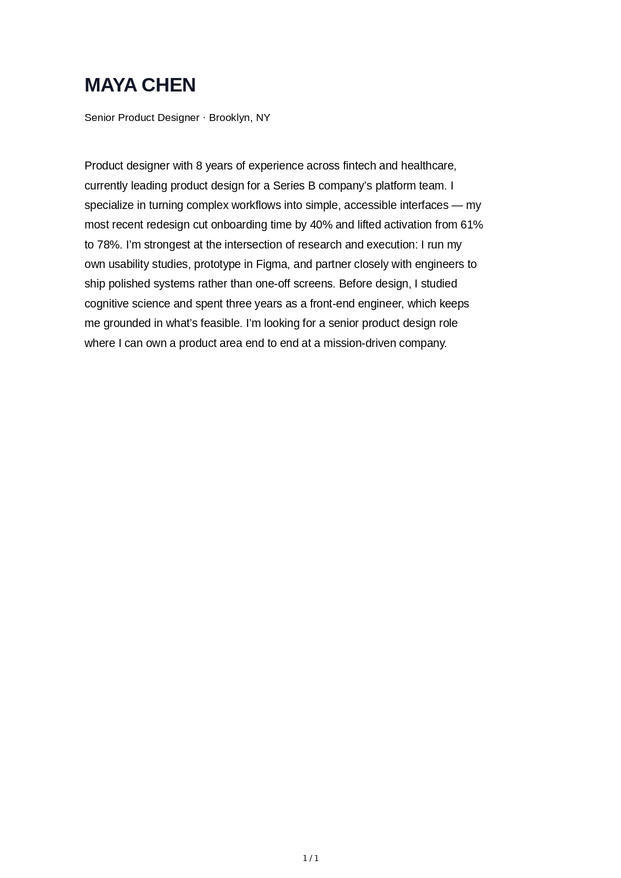 About Me for Resume - Free AI About Me Generator, 50+ Real About Me Examples