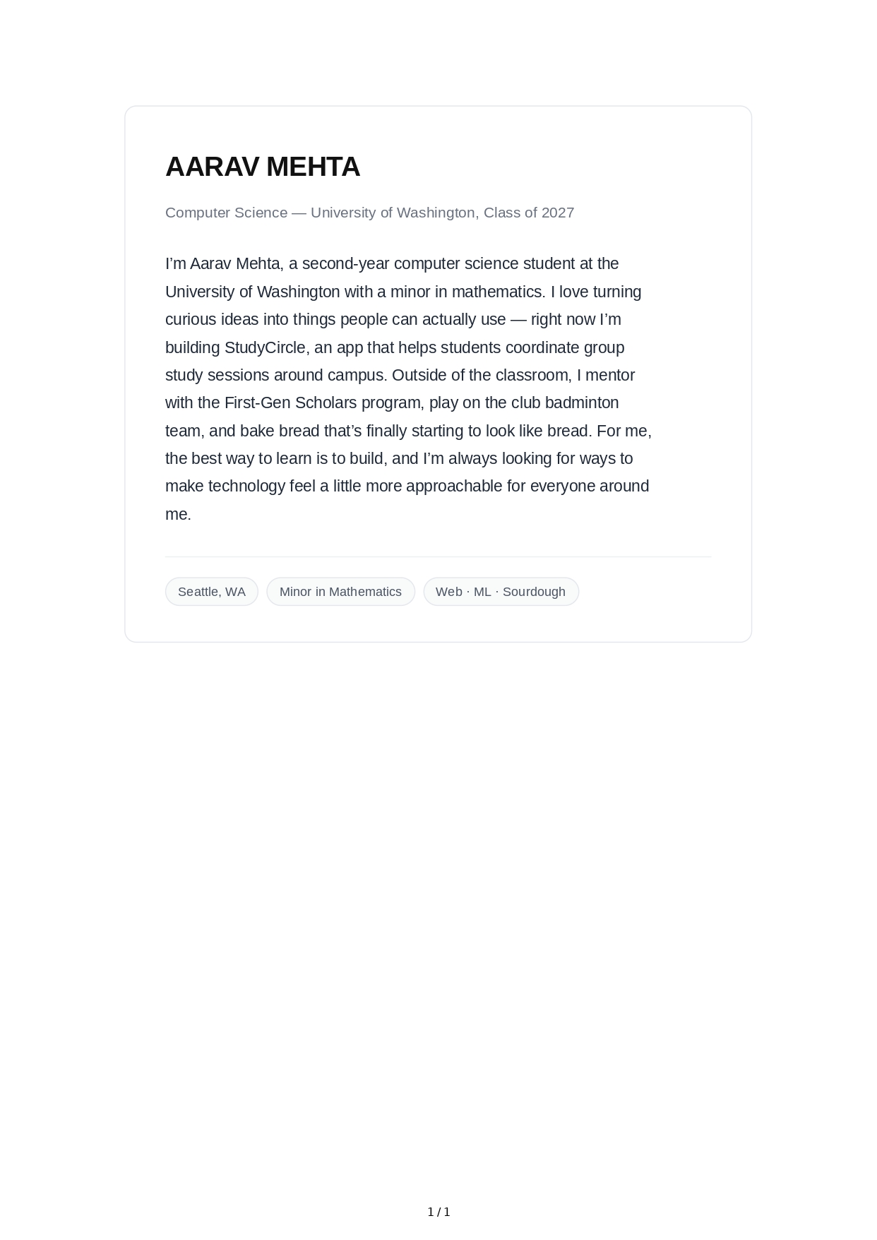 About Me for Student - Free AI About Me Generator, 50+ Real About Me Examples