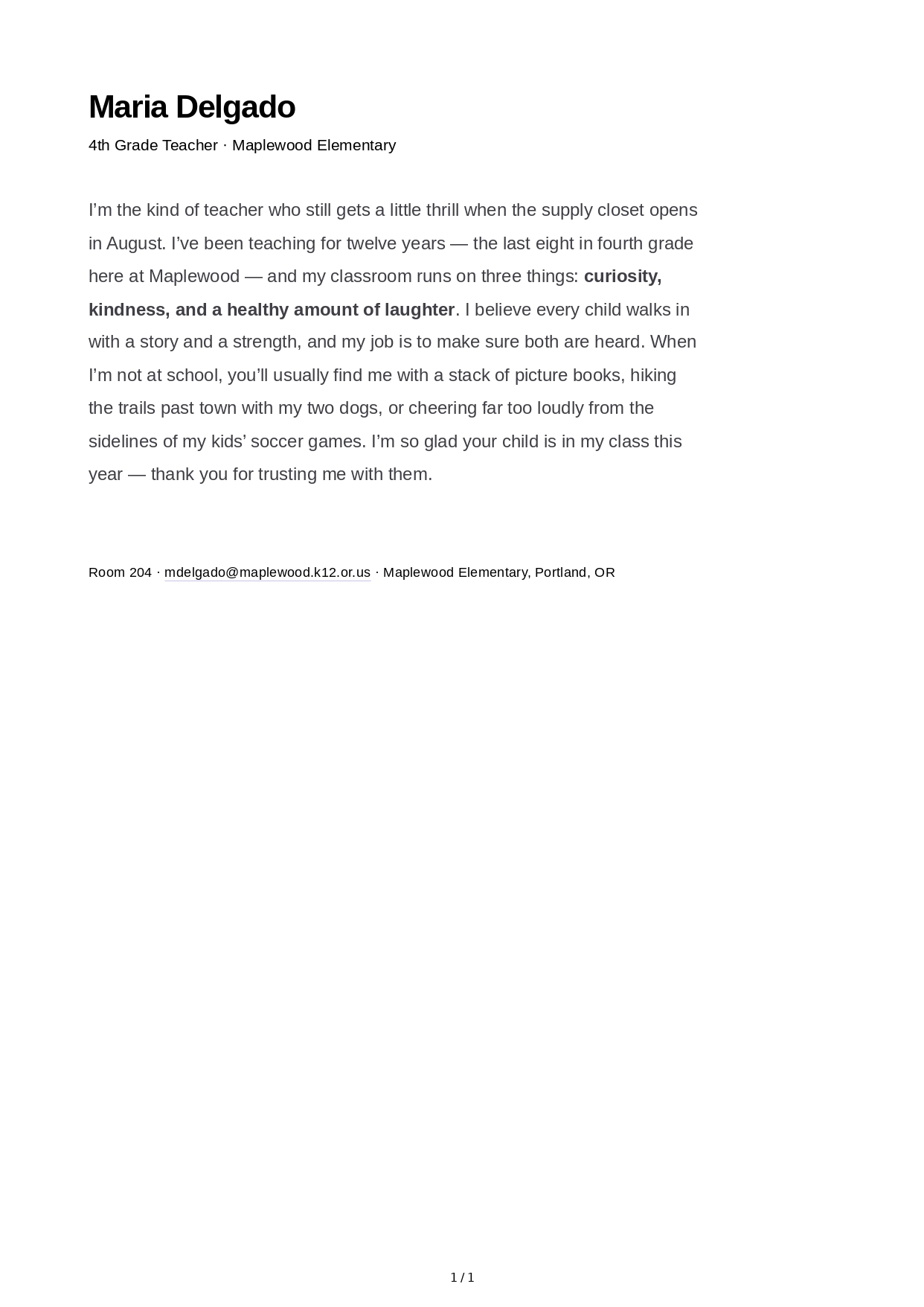 About Me for Teacher - Free AI About Me Generator, 50+ Real About Me Examples
