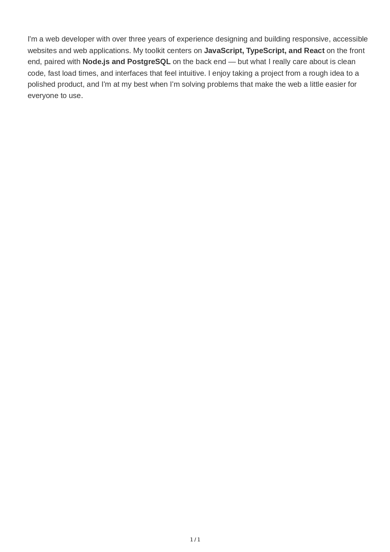 About Me for Web Developer - Free AI About Me Generator, 50+ Real About Me Examples