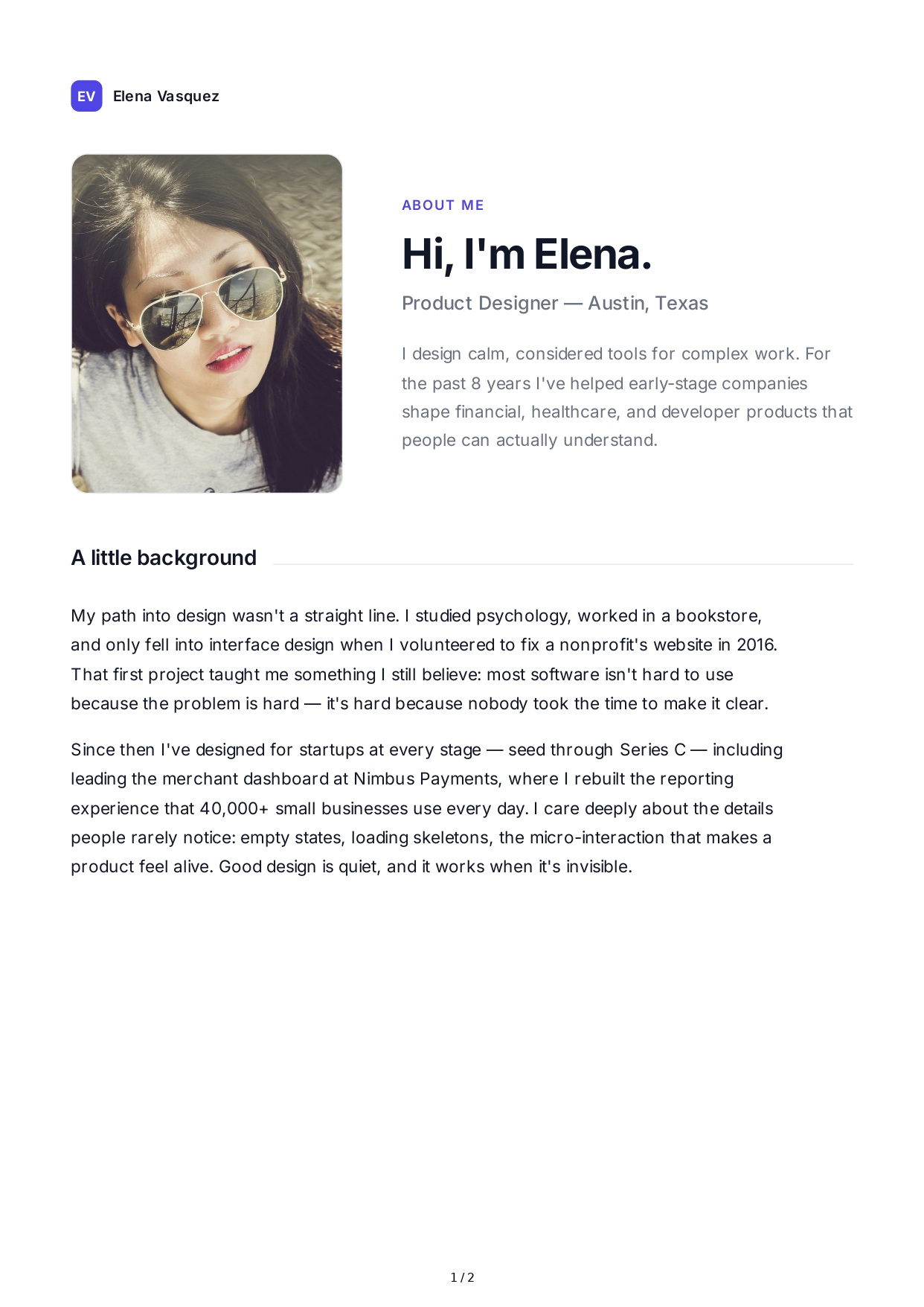 About Me for Website - Free AI About Me Generator, 50+ Real About Me Examples