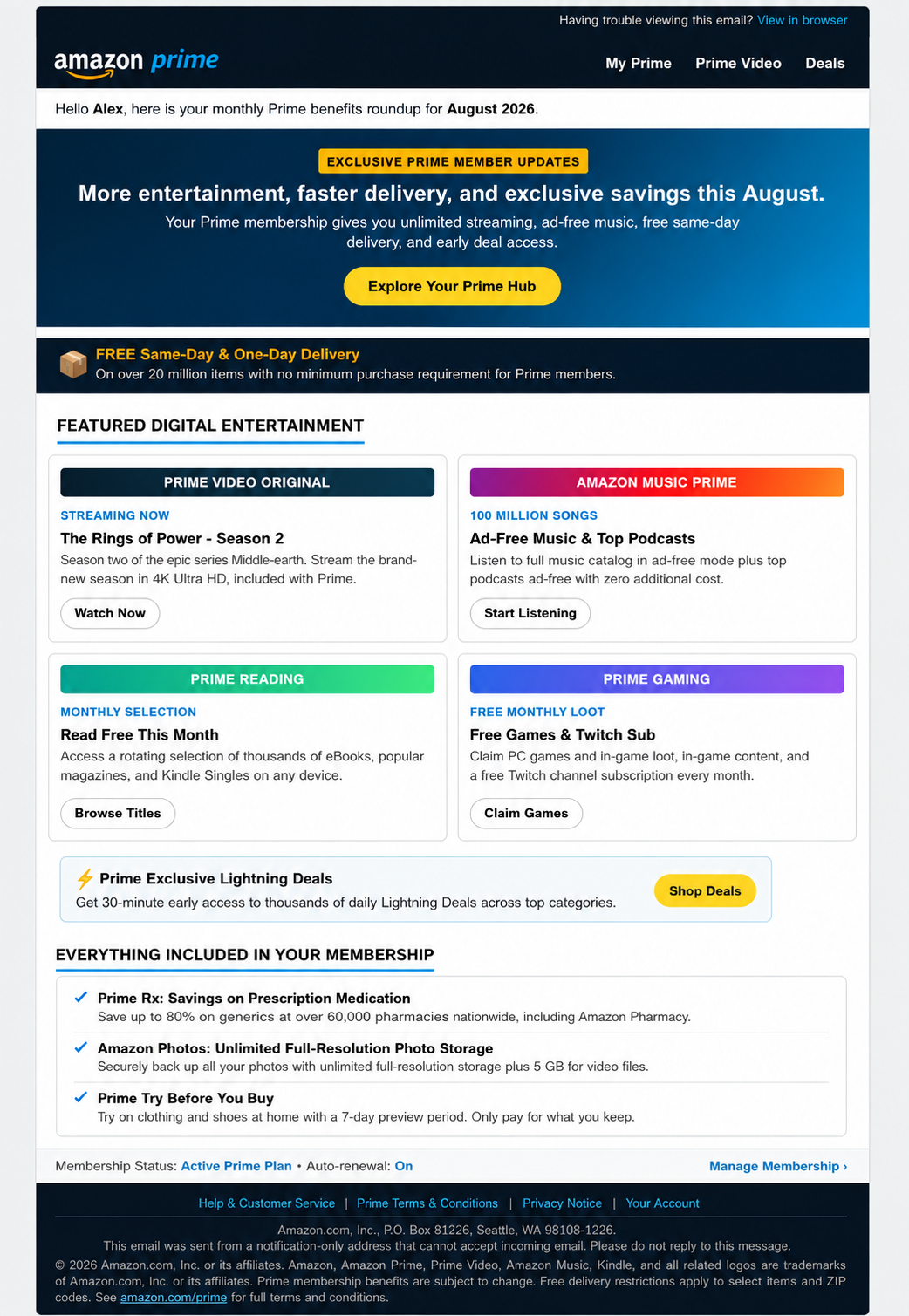 Amazon Prime Email Newsletter - Free AI Email Newsletter Generator, 50+ Real Email Newsletter Examples