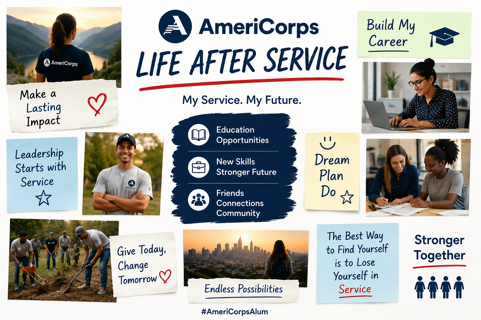 AmeriCorps Life After Service Vision Board - Free AI Vision Board Generator, 40+ Real Vision Board Examples