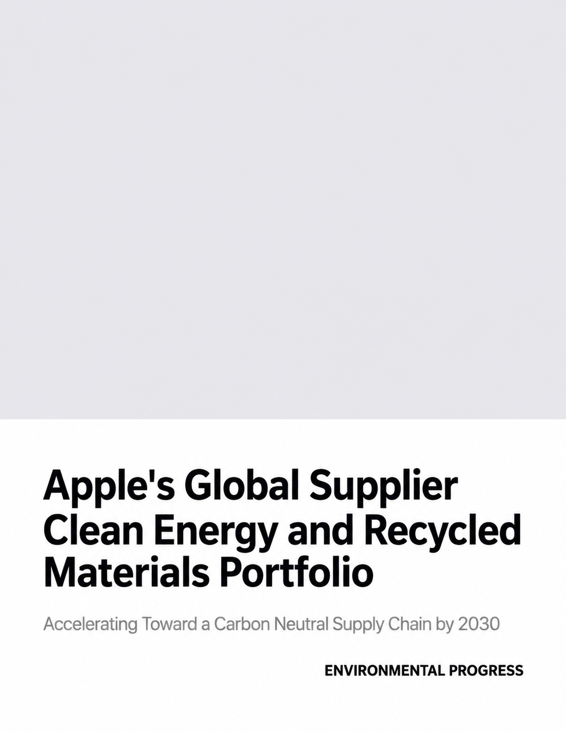 Apple's Global Supplier Clean Energy and Recycled Materials Portfolio - Free AI Portfolio Generator, 50+ Real Portfolio Examples