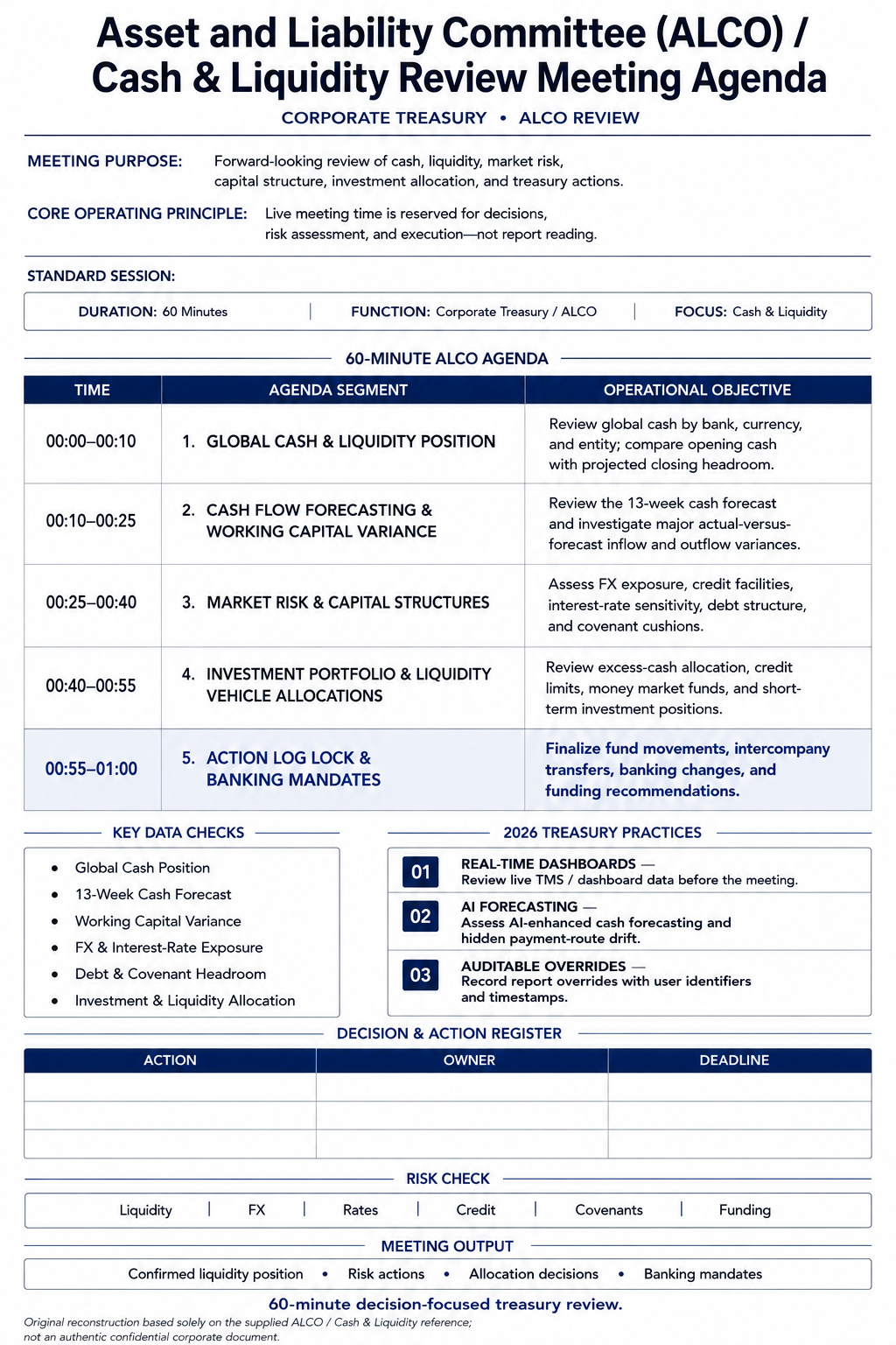 Asset and Liability Committee (ALCO) / Cash & Liquidity Review Meeting Agenda - Free AI Meeting Agenda Generator, 50+ Real Meeting Agenda Examples