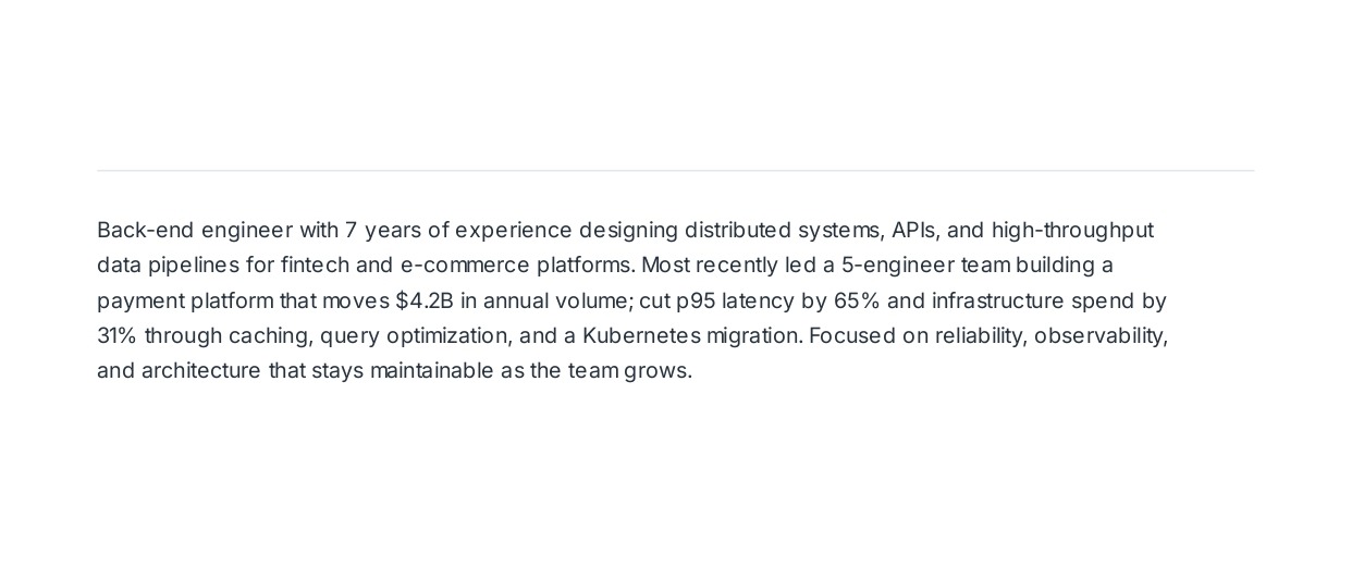 Back-End Developer Resume Summary - Free AI Resume Summary Generator, 50+ Real Resume Summary Examples