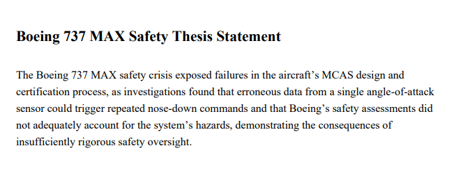 Boeing 737 MAX Safety Thesis Statement - Free AI Thesis Statement Generator, 50+ Real Thesis Statement Examples