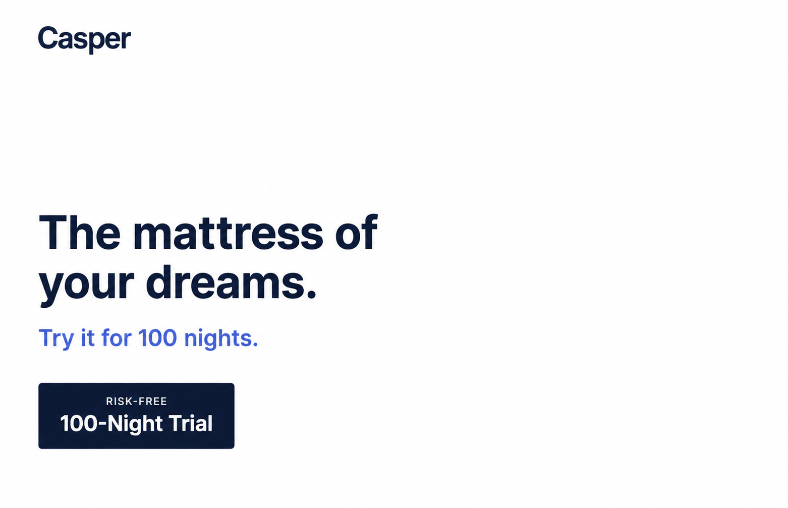Casper 100-Night Risk-Free Trial Incentivized Acquisition Postcard - Free AI Postcard Generator, 50+ Real Postcard Examples