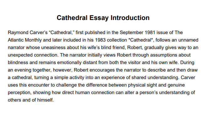 Cathedral Essay Introduction - Free AI Essay Introduction Generator, 50+ Real Essay Introduction Examples