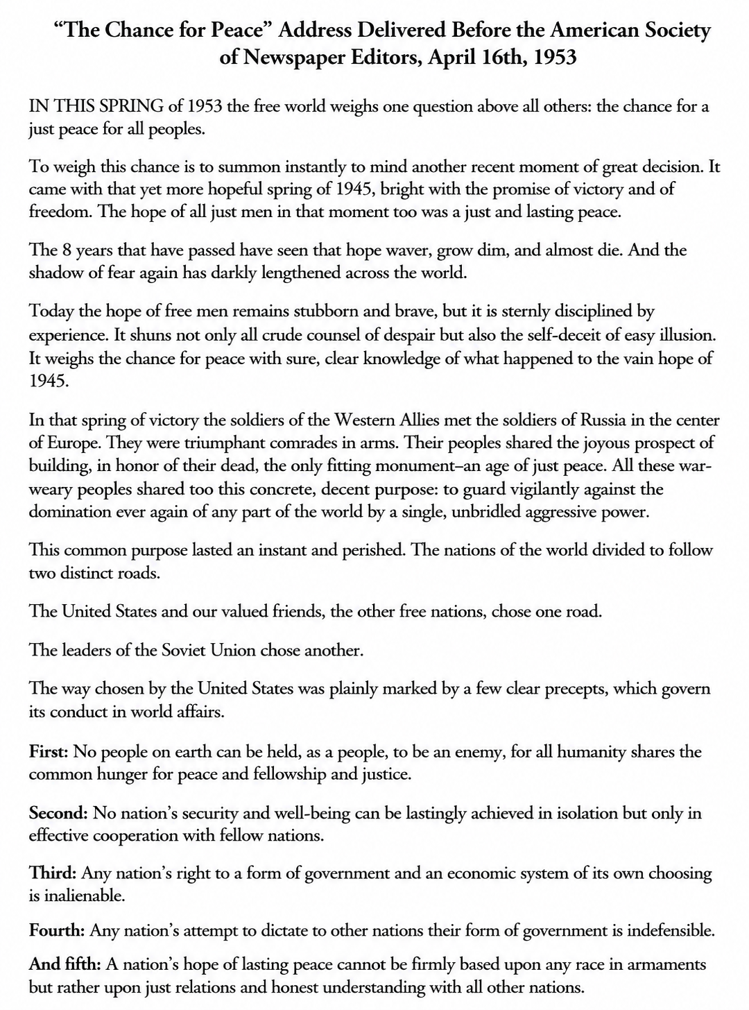 Chance for Peace Persuasive Speech - Free AI Persuasive Speech Generator, 50+ Real Persuasive Speech Examples