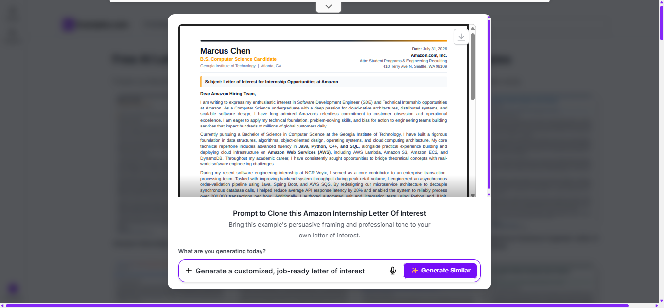 Letter of Interest Examples