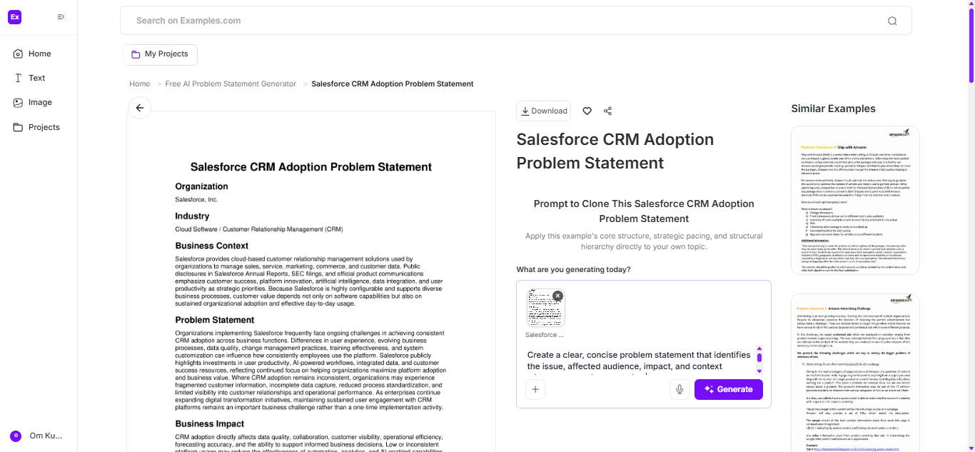 Problem Statement Examples