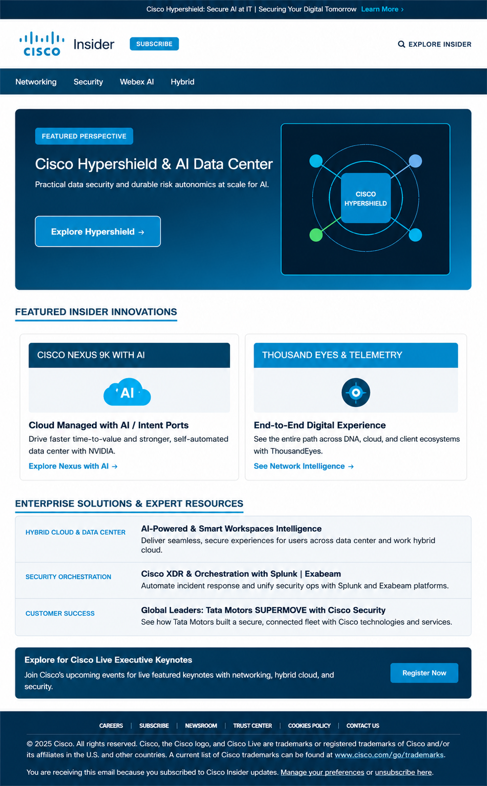Cisco Insider Email Newsletter - Free AI Email Newsletter Generator, 50+ Real Email Newsletter Examples
