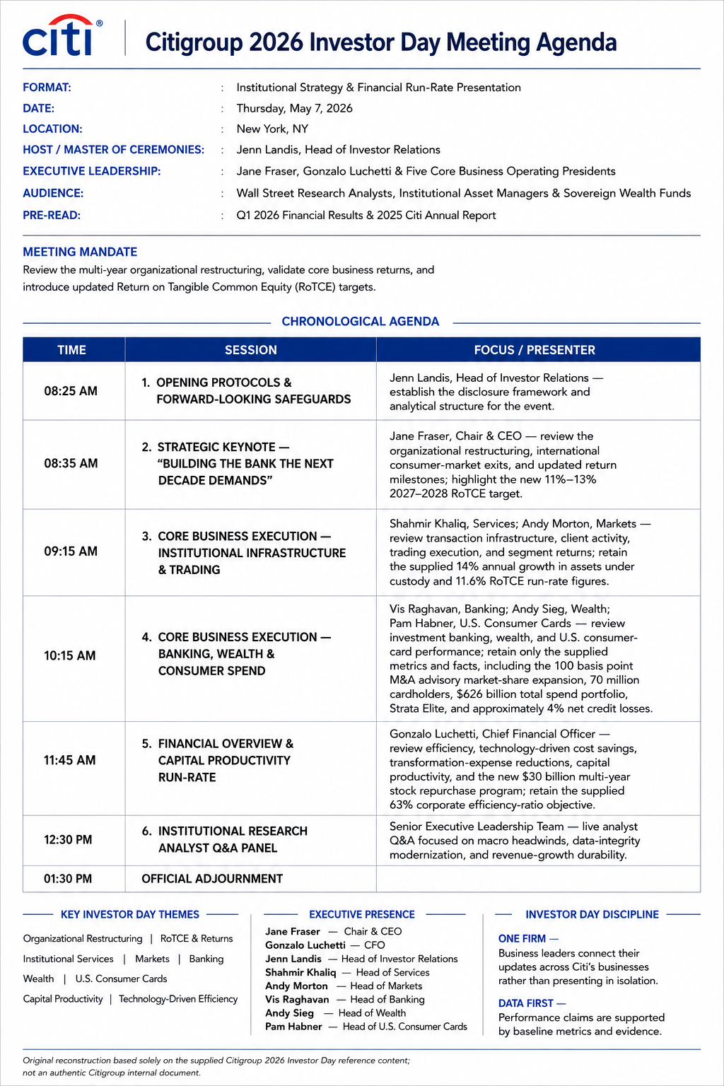 Citigroup Investor Day Meeting Agenda - Free AI Meeting Agenda Generator, 50+ Real Meeting Agenda Examples