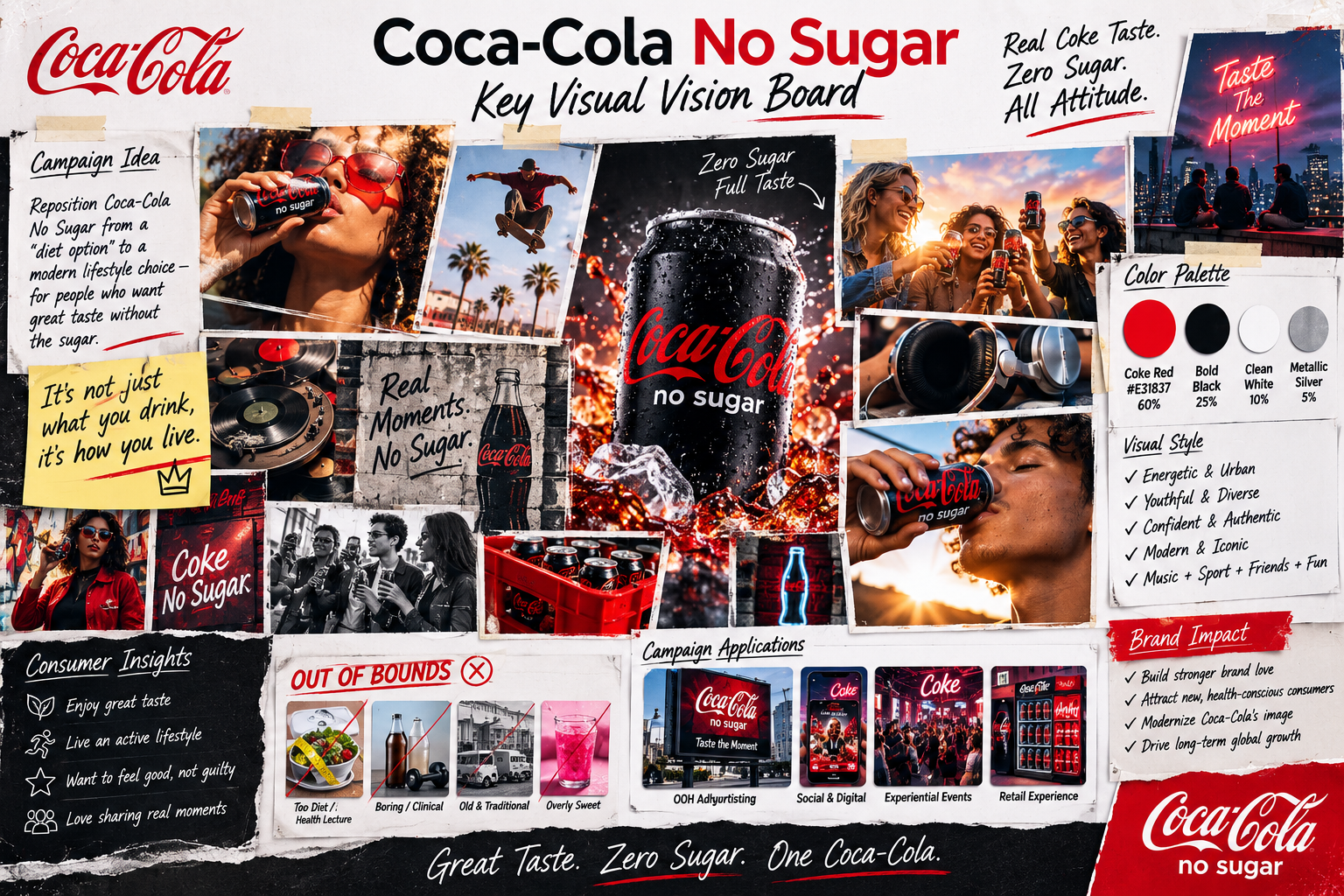 Coca-Cola No Sugar Key Visual Vision Board - Free AI Vision Board Generator, 40+ Real Vision Board Examples