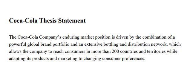 Coca-Cola Thesis Statement - Free AI Thesis Statement Generator, 50+ Real Thesis Statement Examples