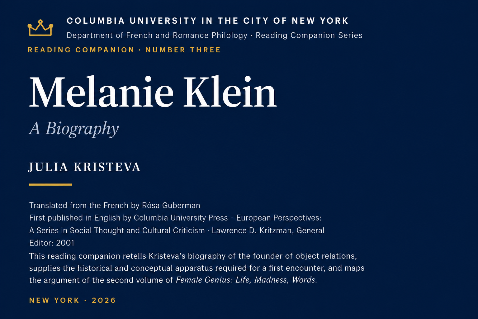 Columbia University Melanie Klein Biography by Julia Kristeva - Free AI Biography Generator, 50+ Real Biography Examples
