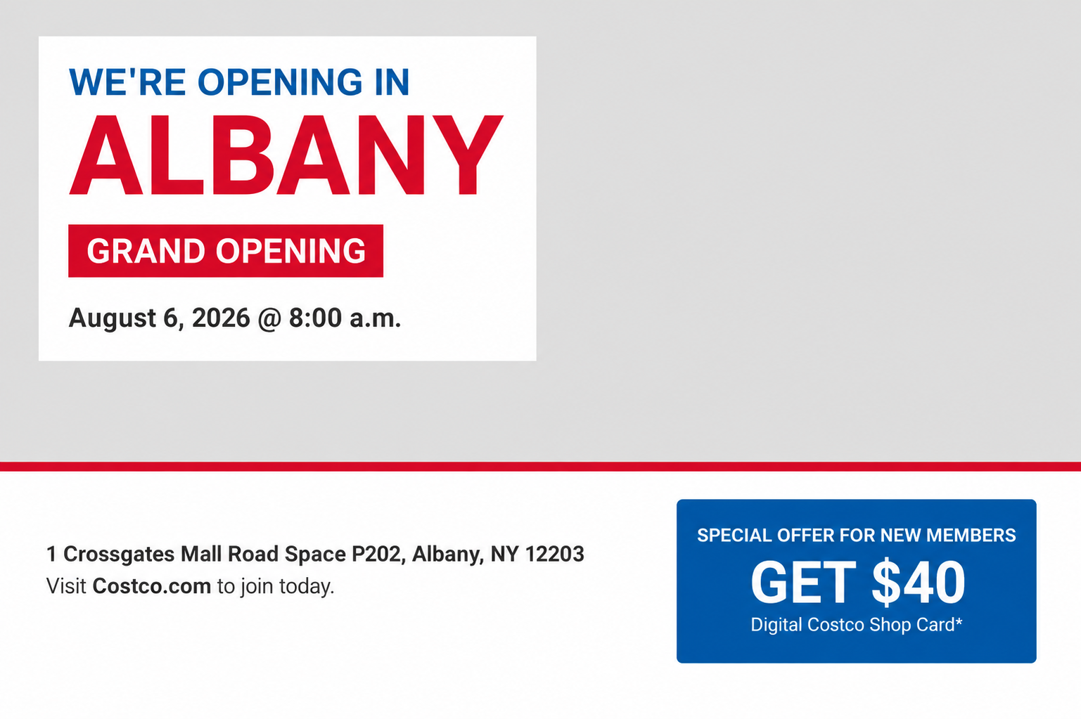 Costco Wholesale’s New Warehouse Grand Opening Invitation Postcard - Free AI Postcard Generator, 50+ Real Postcard Examples
