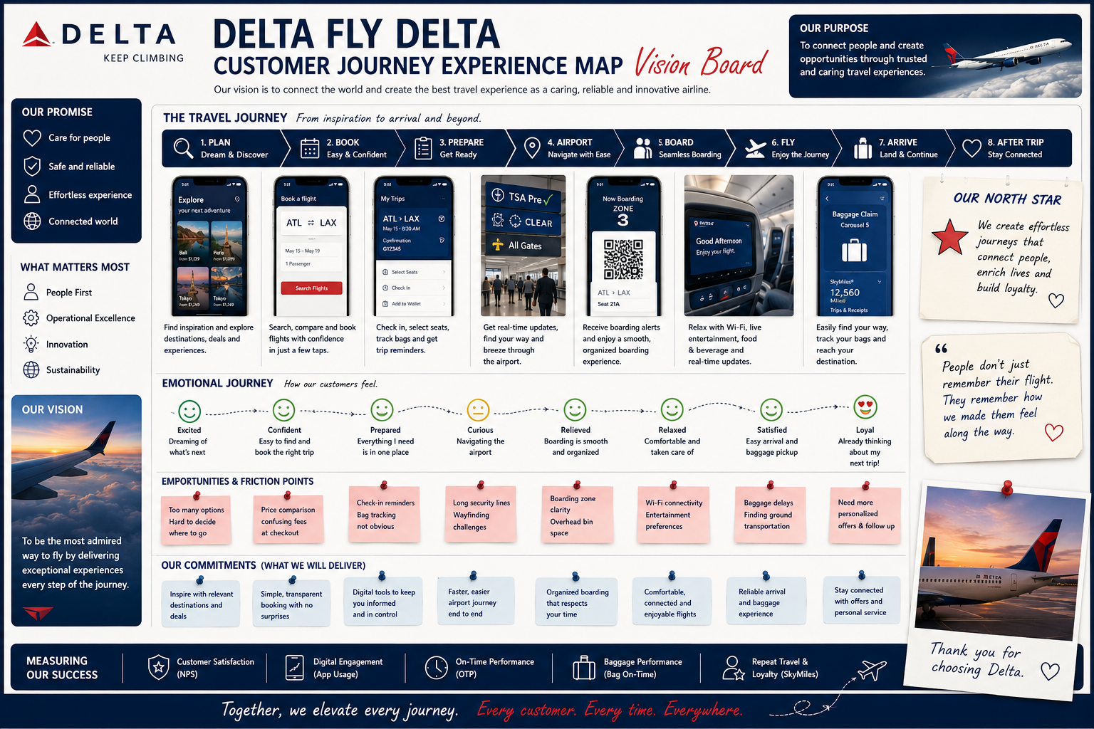 Delta Fly Delta Customer Journey Experience Map Vision Board - Free AI Vision Board Generator, 50+ Real Vision Board Examples