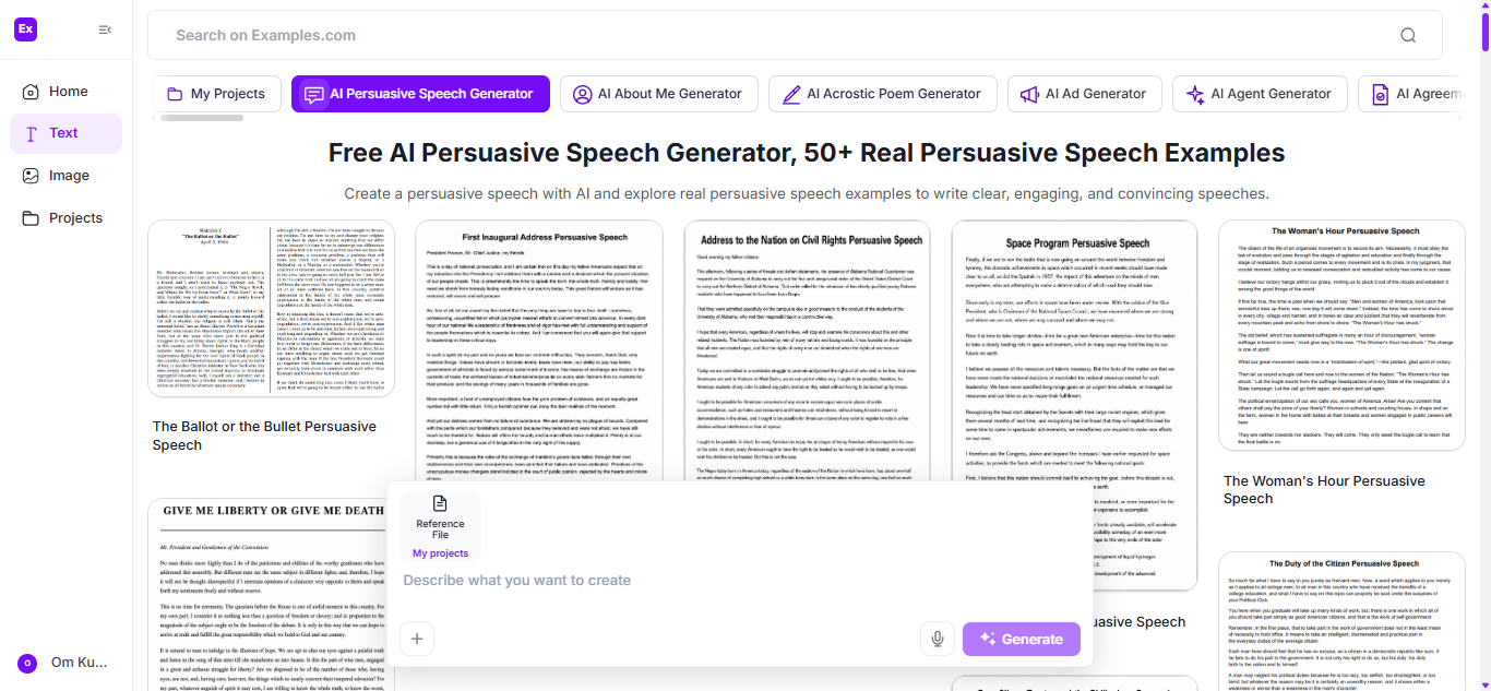 Persuasive Speech Examples
