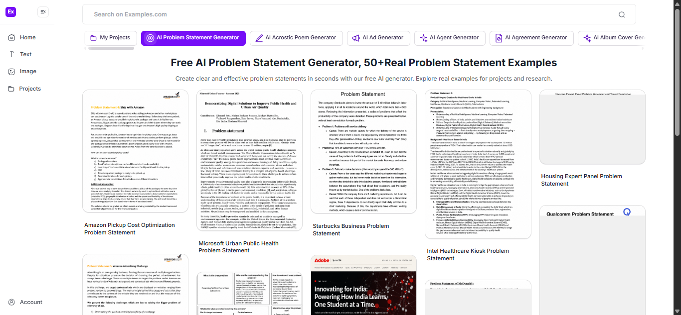 Problem Statement Examples