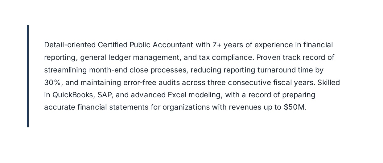 Financial Analyst Resume Summary - Free AI Resume Summary Generator, 50+ Real Resume Summary Examples