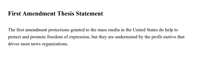 First Amendment Thesis Statement - Free AI Thesis Statement Generator, 50+ Real Thesis Statement Examples