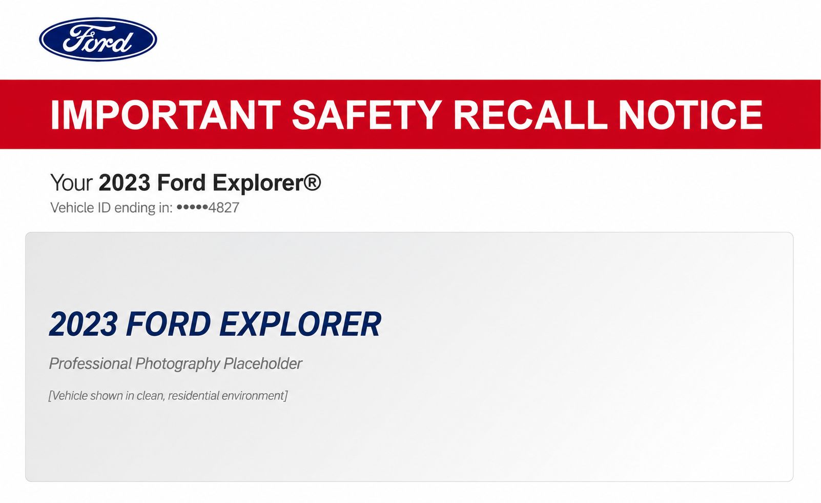 Ford Motor Company's Automated Vehicle Service & Maintenance Recall Reminder Postcard - Free AI Postcard Generator, 50+ Real Postcard Examples
