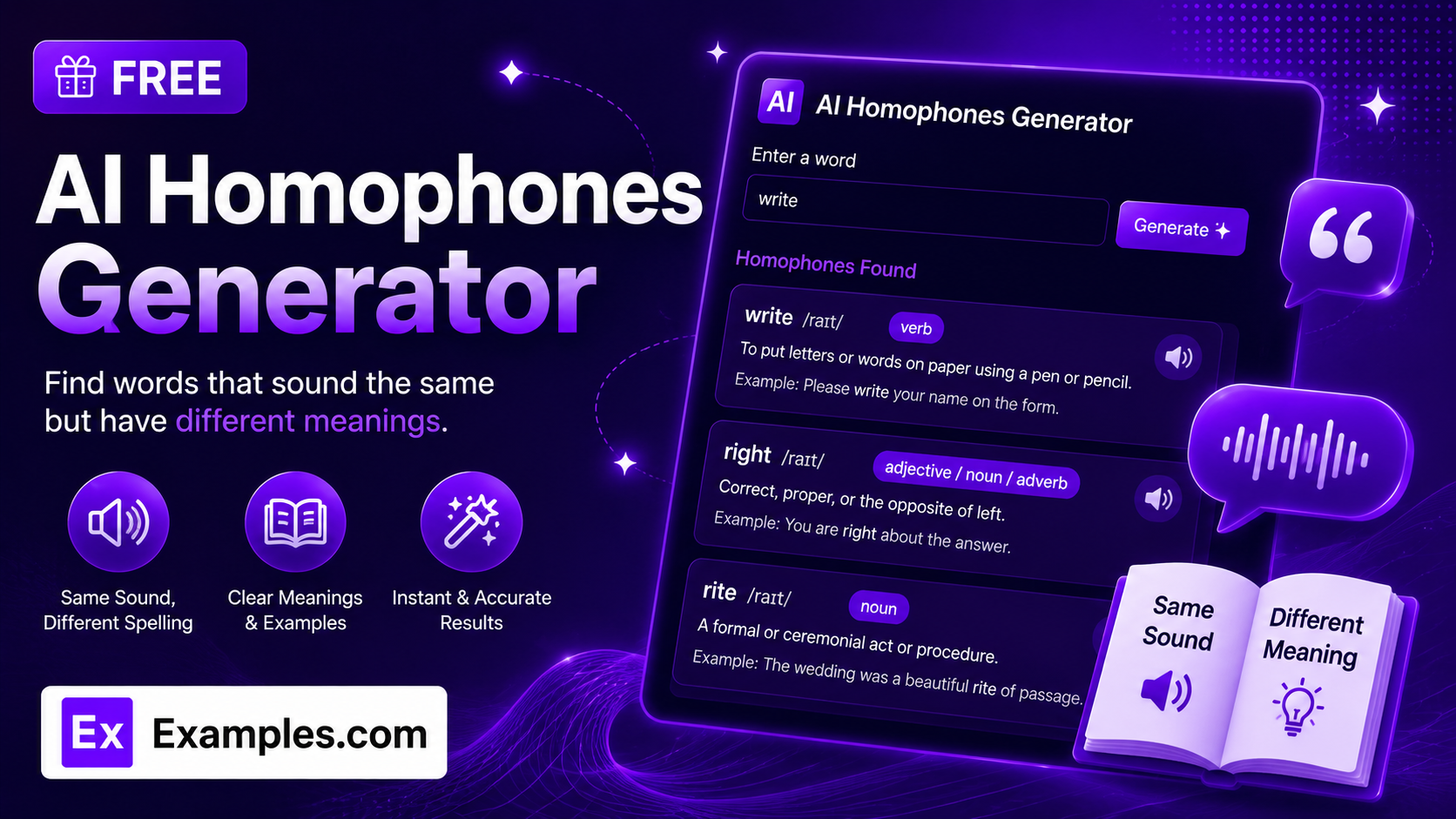 Free AI Homophones Generator