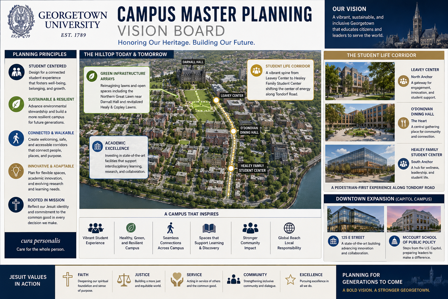 Georgetown University Campus Master Planning Vision Board - Free AI Vision Board Generator, 40+ Real Vision Board Examples