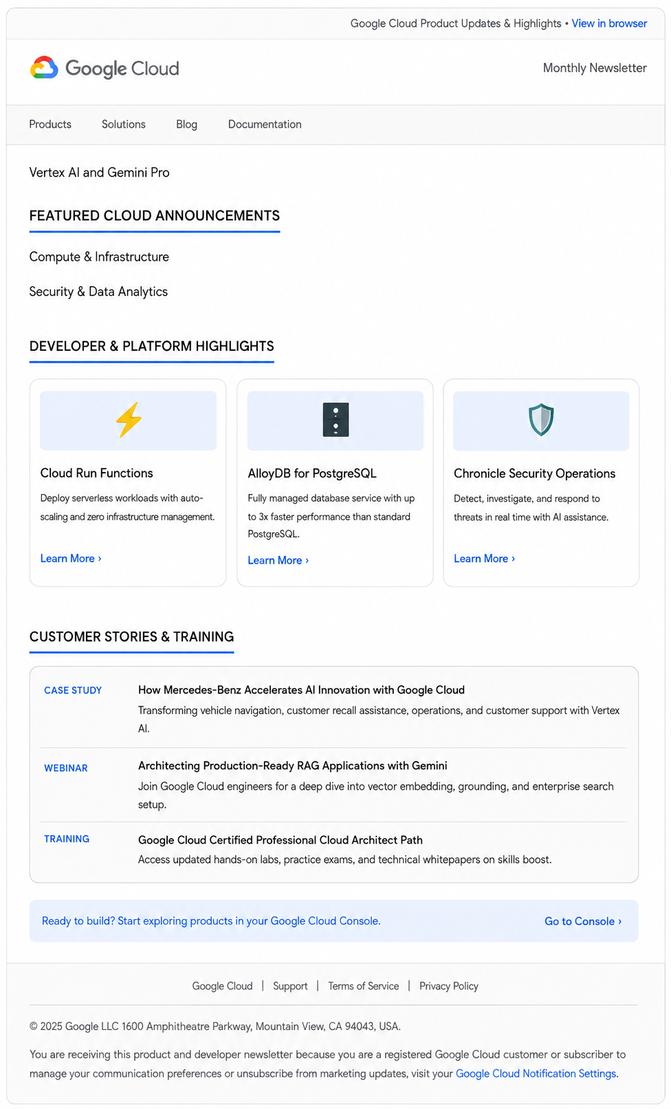 Google Cloud Email Newsletter - Free AI Email Newsletter Generator, 50+ Real Email Newsletter Examples