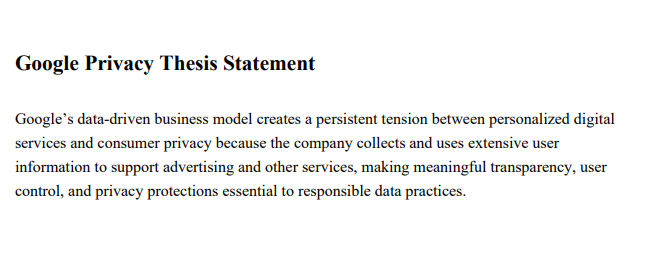 Google Privacy Thesis Statement - Free AI Thesis Statement Generator, 50+ Real Thesis Statement Examples