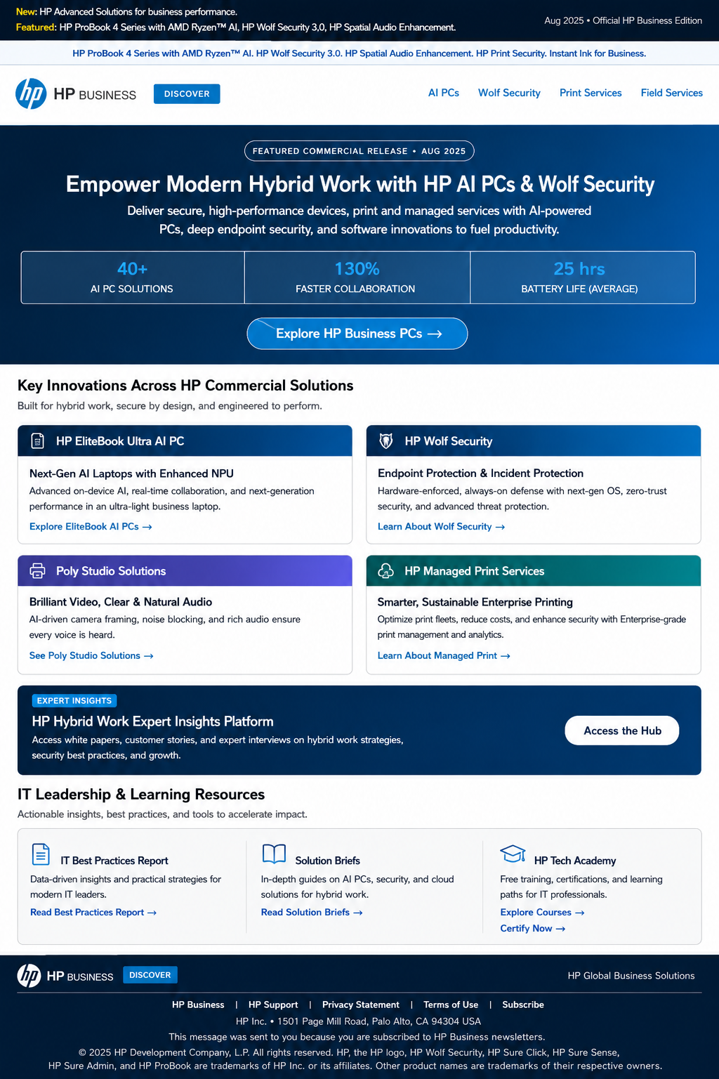 HP Business Email Newsletter - Free AI Email Newsletter Generator, 50+ Real Email Newsletter Examples