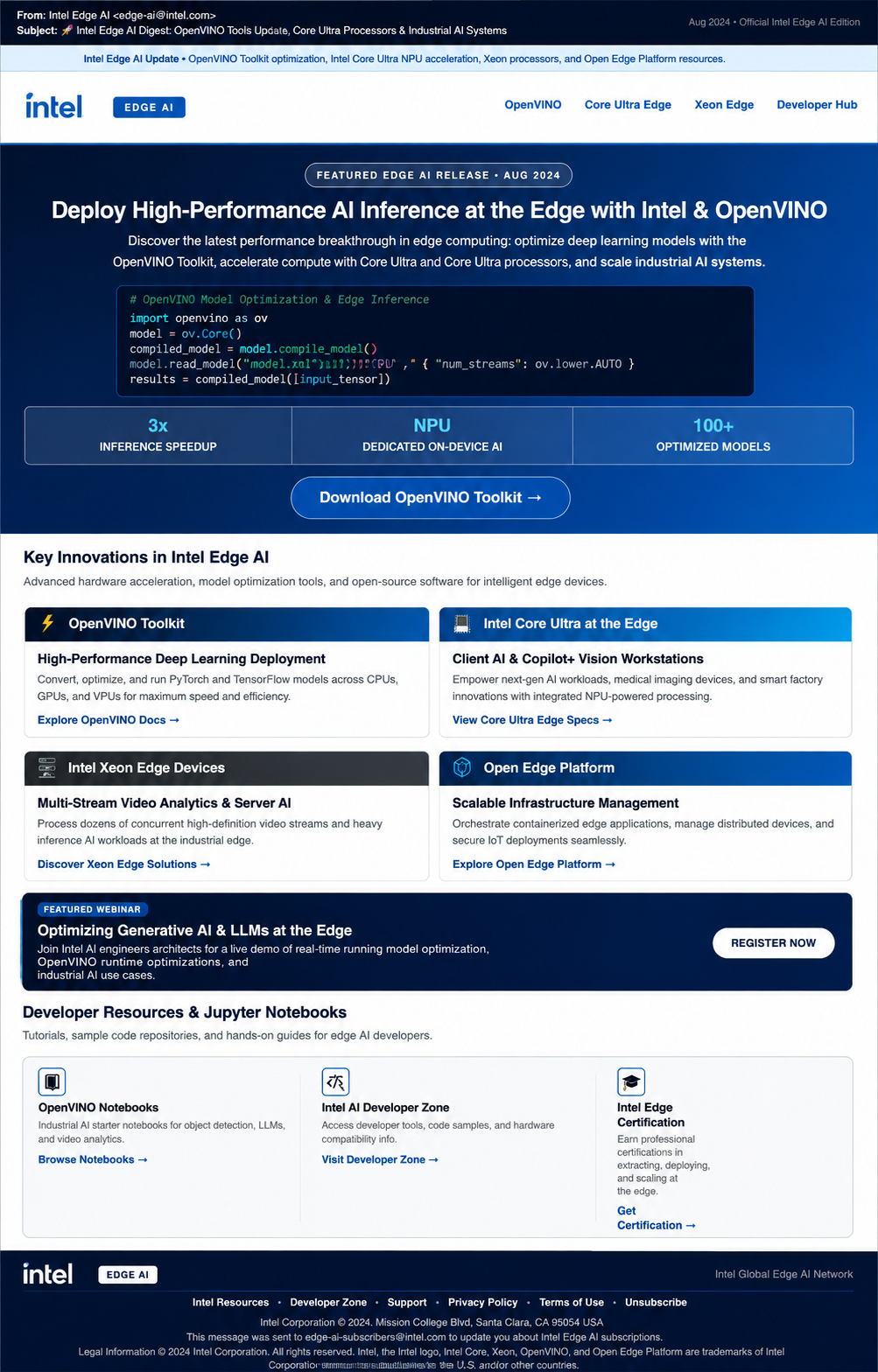 Intel Edge AI Email Newsletter - Free AI Email Newsletter Generator, 50+ Real Email Newsletter Examples