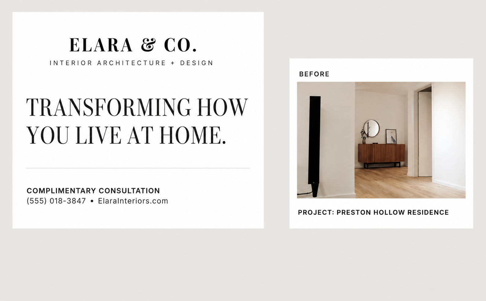 Interior Design Before & After Editorial Showcase Postcard - Free AI Postcard Generator, 50+ Real Postcard Examples