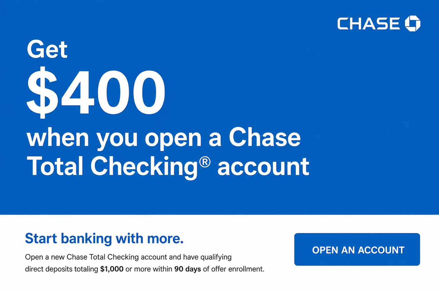 JPMorgan Chase's Checking Account Welcome Bonus Postcard - Free AI Postcard Generator, 50+ Real Postcard Examples