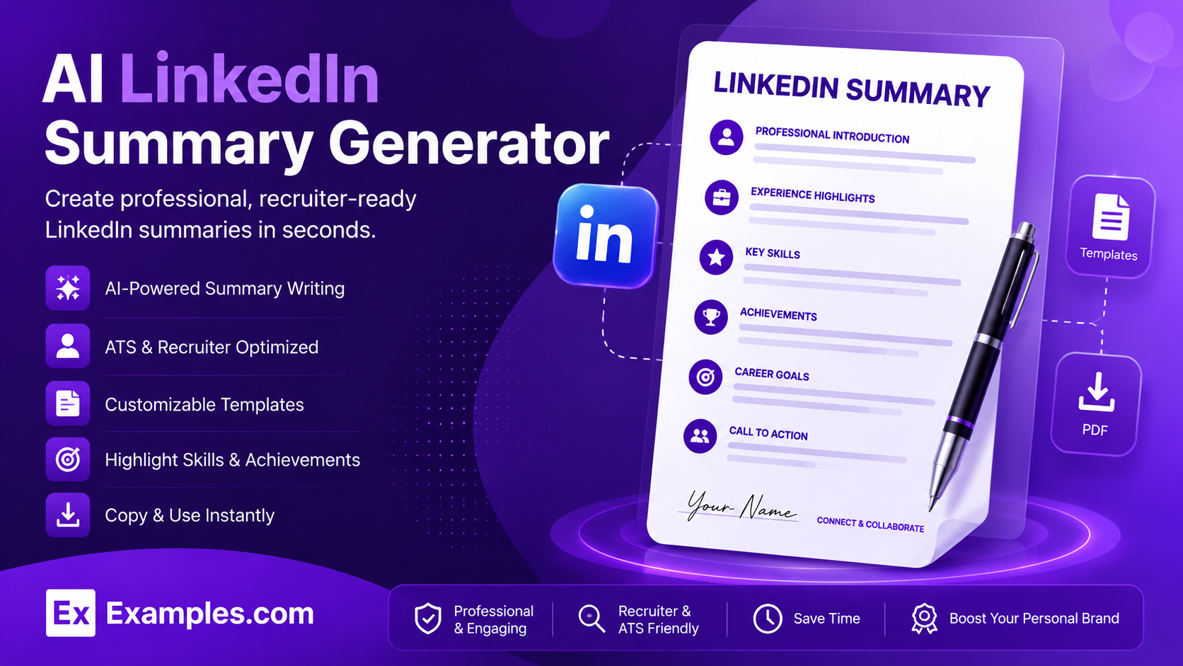 Free AI LinkedIn Summary Generator, 50+ Real LinkedIn Summary Examples