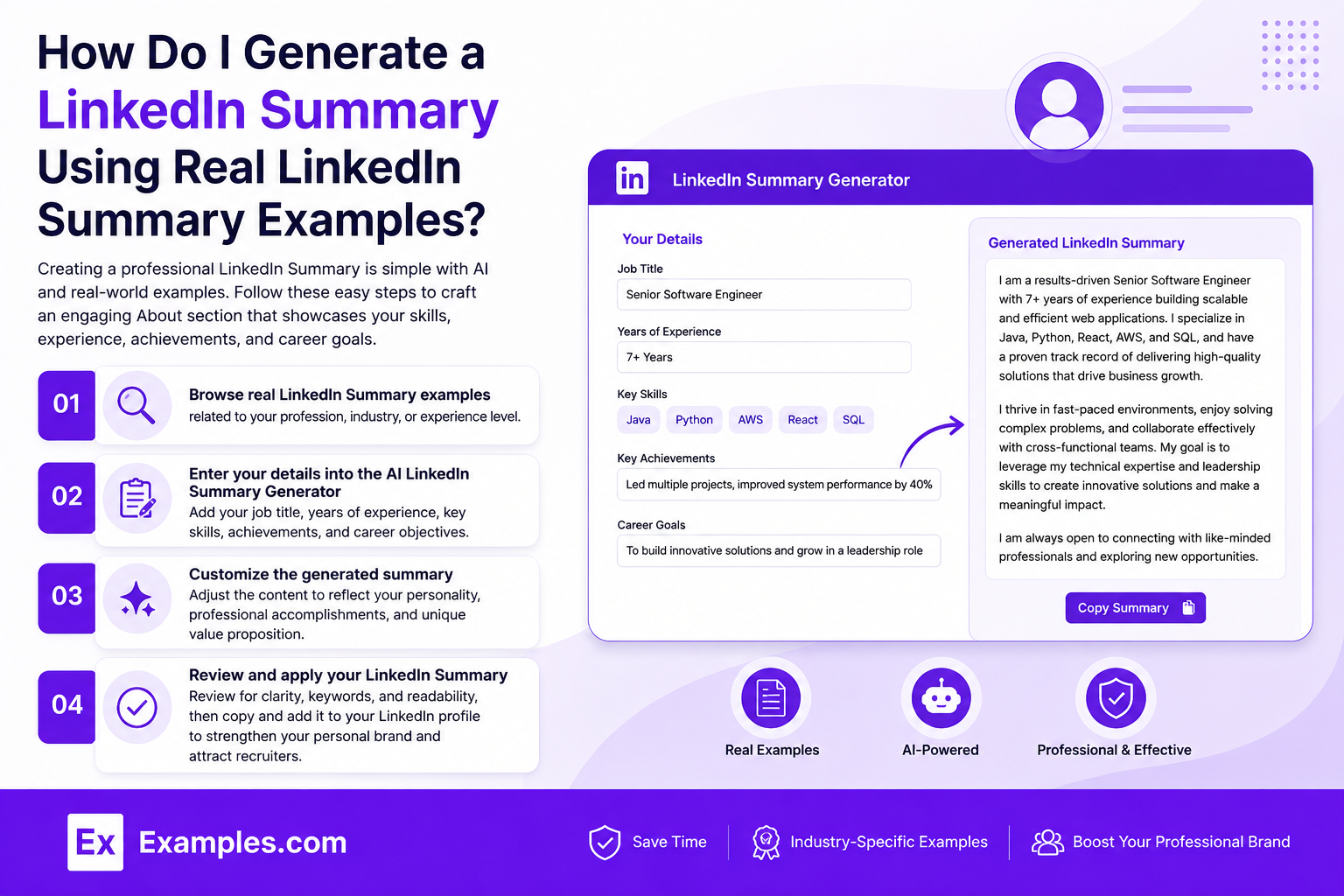 Free AI LinkedIn Summary Generator, 500+ Real LinkedIn Summary Examples ...