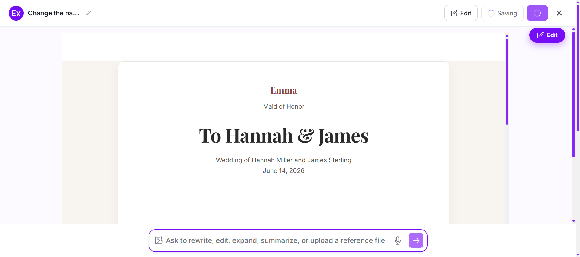 Maid of Honor Speech Examples