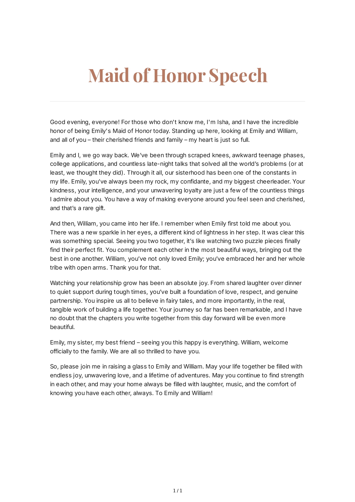 Maid of Honor Speech About Sisterhood - Free AI Maid of Honor Speech Generator, 50+ Real Maid of Honor Speech Examples