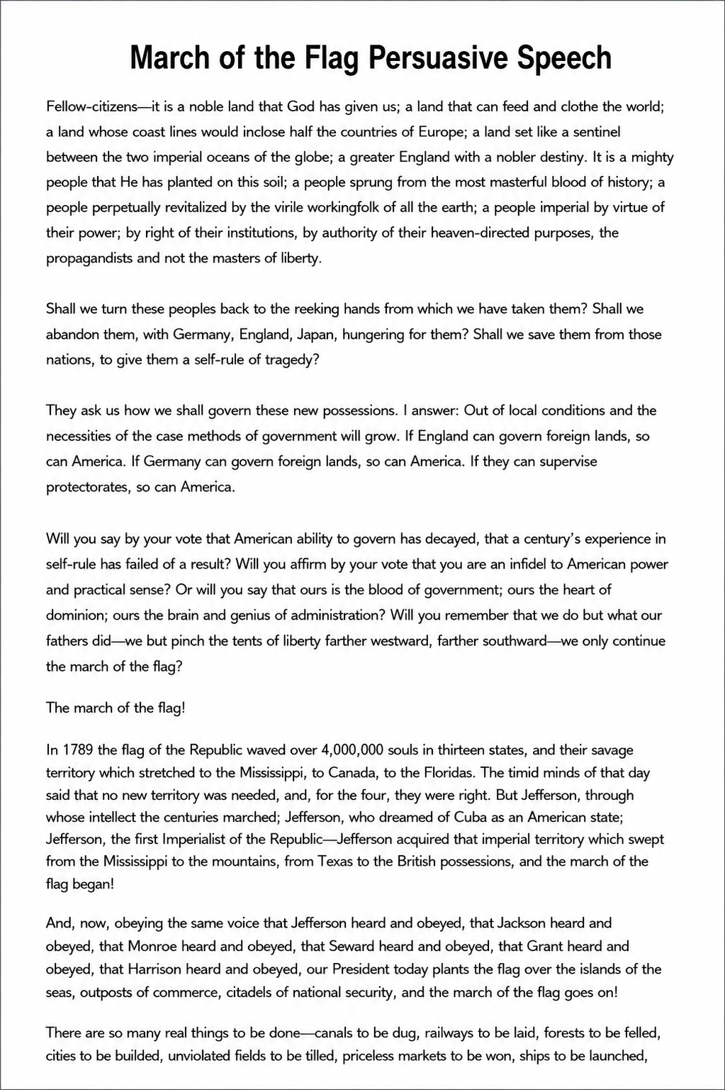 March of the Flag Persuasive Speech - Free AI Persuasive Speech Generator, 50+ Real Persuasive Speech Examples