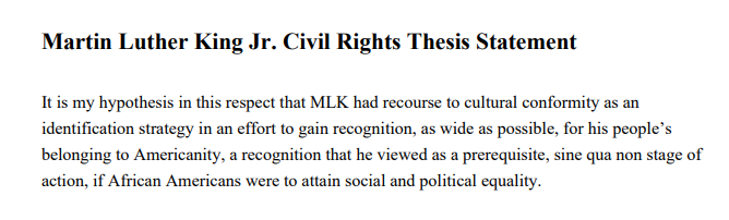 Martin Luther King Jr. Civil Rights Thesis Statement - Free AI Thesis Statement Generator, 50+ Real Thesis Statement Examples