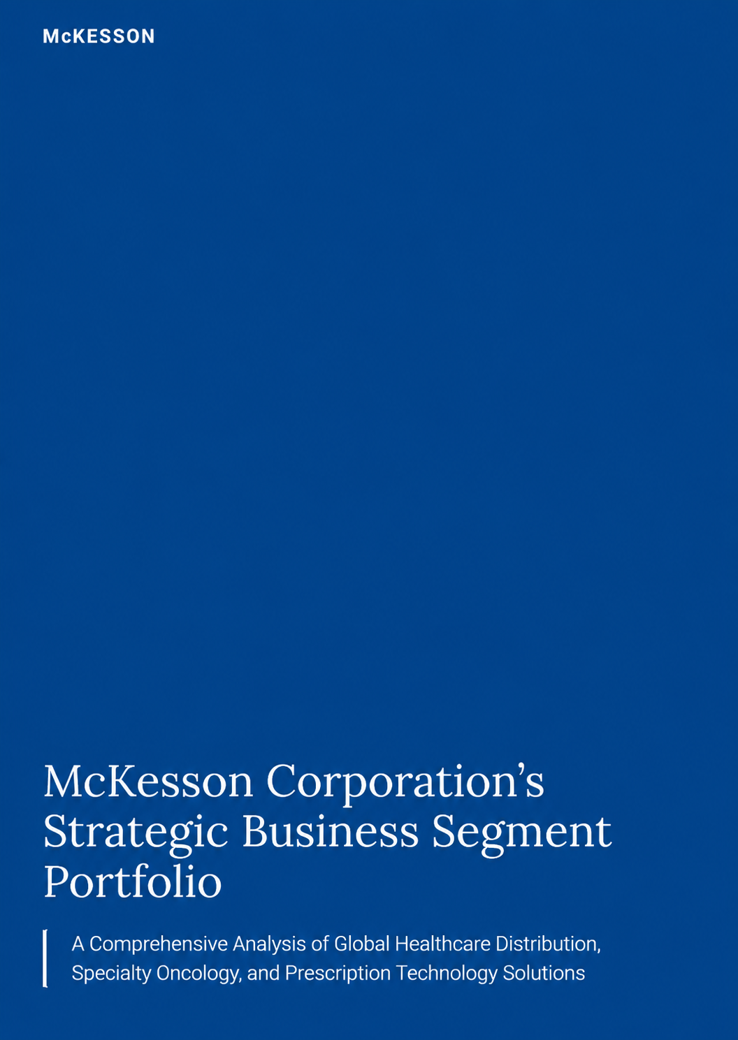 McKesson Corporation’s Strategic Business Segment Portfolio - Free AI Portfolio Generator, 50+ Real Portfolio Examples