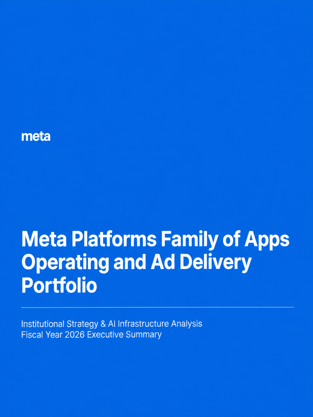 Meta Platforms Family of Apps Operating and Ad Delivery Portfolio - Free AI Portfolio Generator, 50+ Real Portfolio Examples
